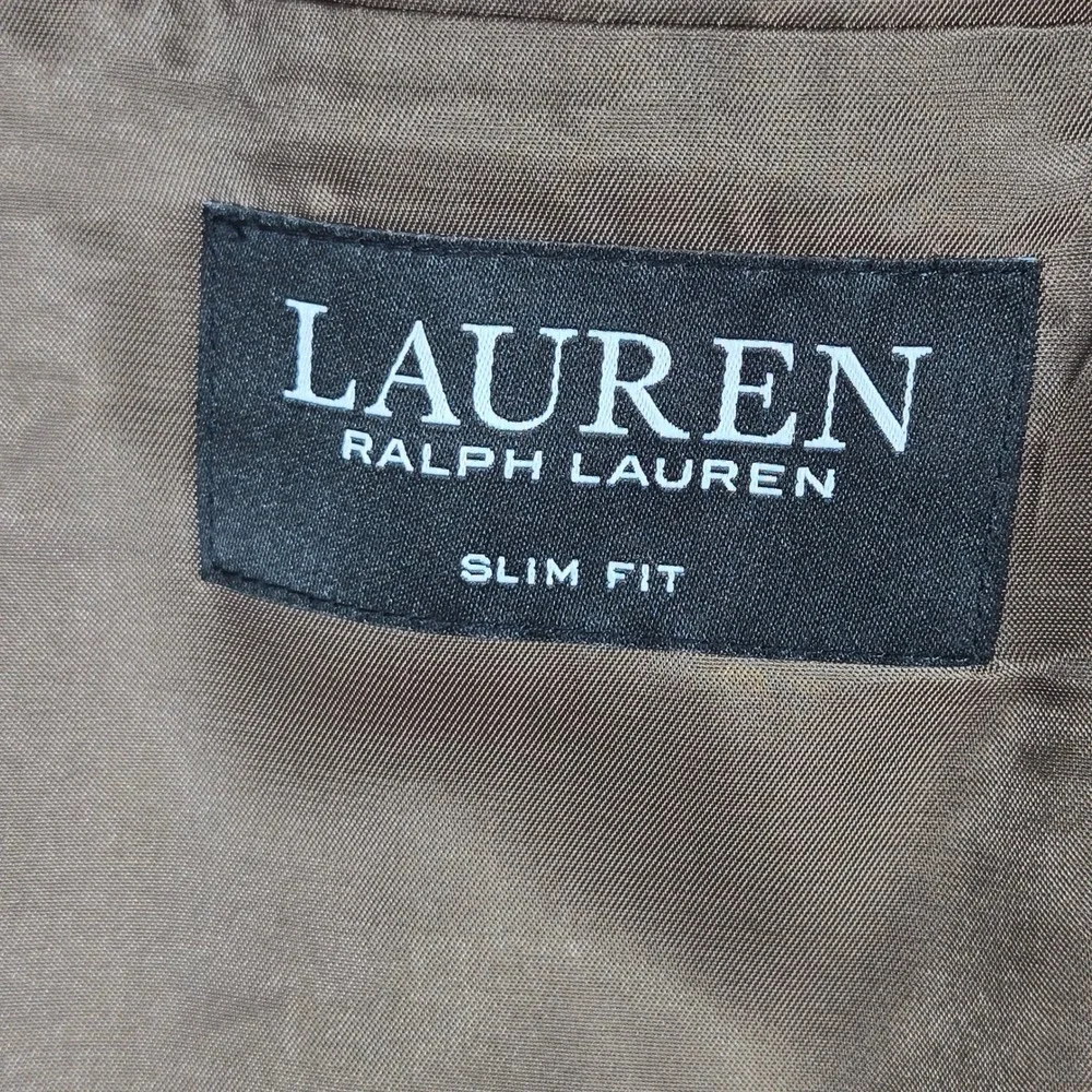 Lauren Ralph Lauren Mens 44L Brown Houndstooth Check Wool Blazer Sport Coat